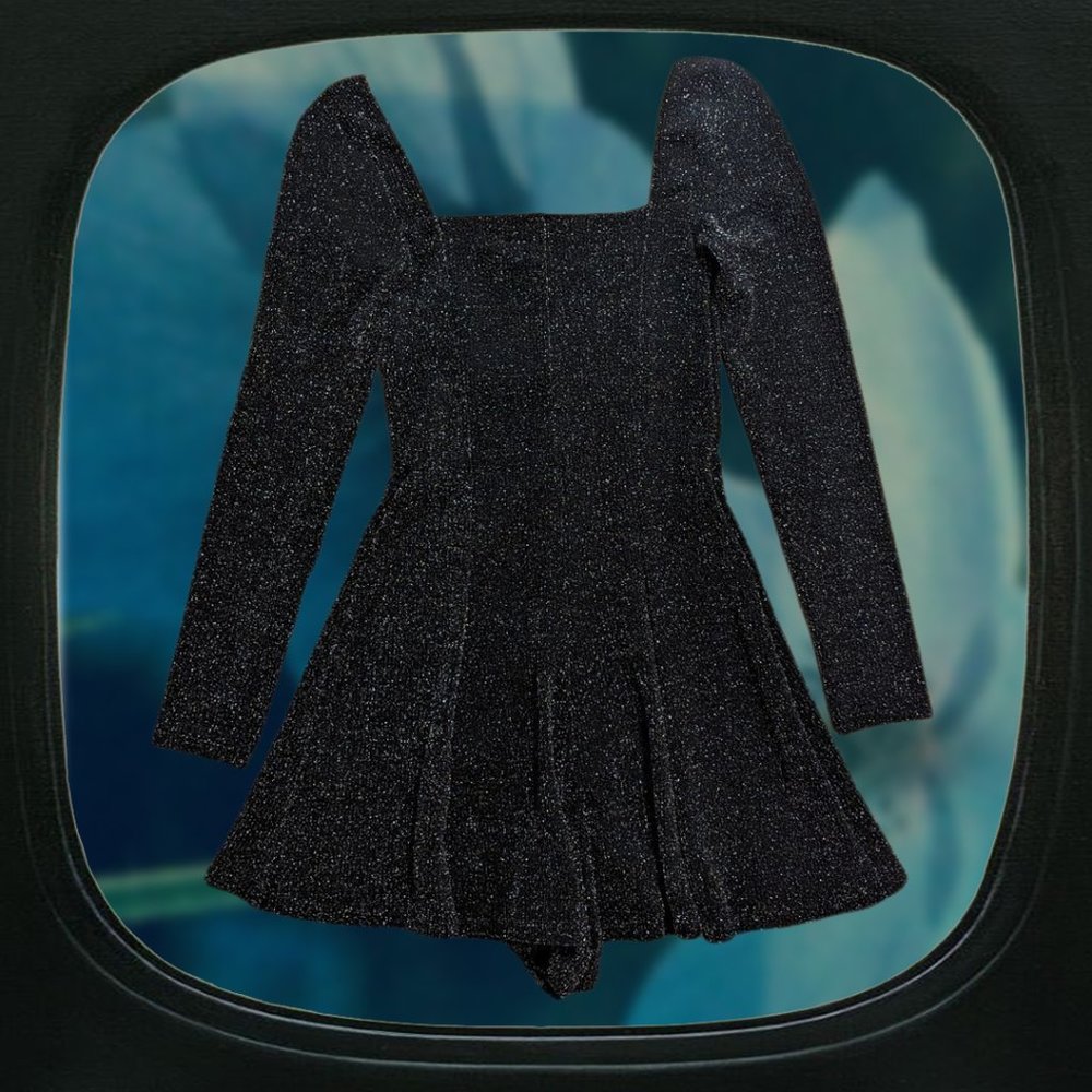 urban outfitters long sleeve black sparkly romper